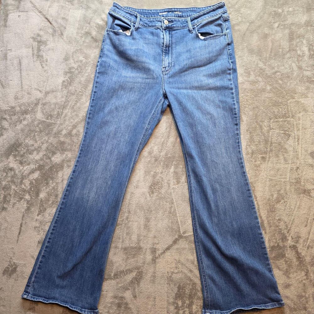 Old Navy Wow Flare Jeans Womens 16 Blue Medium Wash High Rise Denim Flared Leg